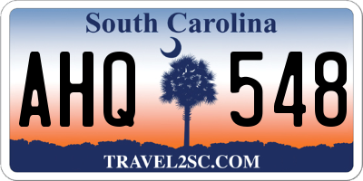 SC license plate AHQ548