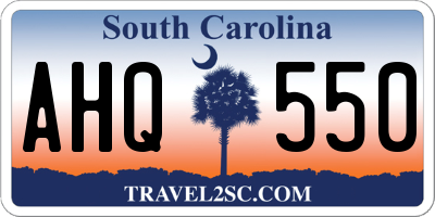 SC license plate AHQ550