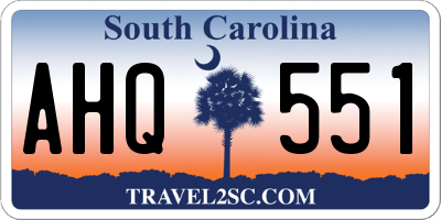 SC license plate AHQ551