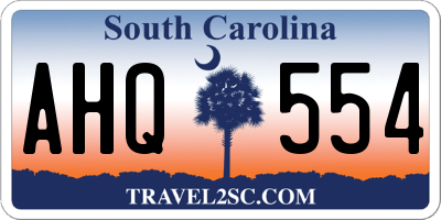 SC license plate AHQ554