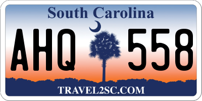 SC license plate AHQ558