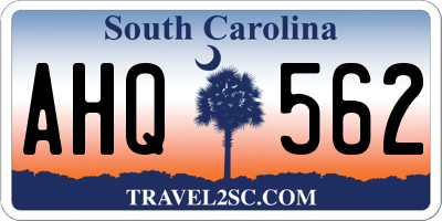 SC license plate AHQ562