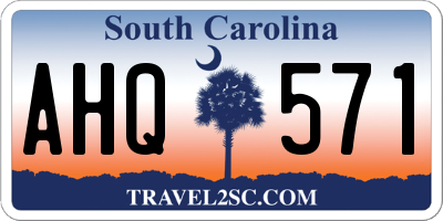 SC license plate AHQ571