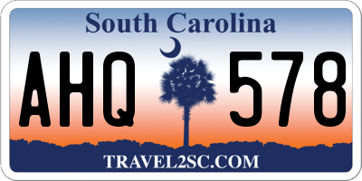 SC license plate AHQ578