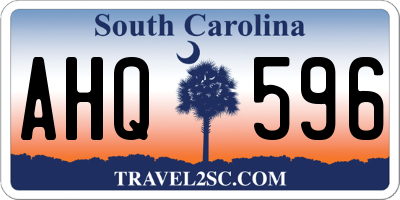 SC license plate AHQ596