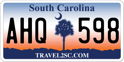 SC license plate AHQ598