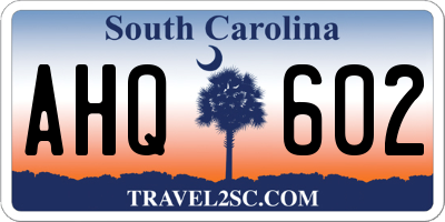 SC license plate AHQ602