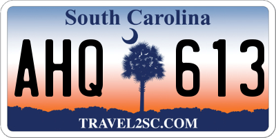 SC license plate AHQ613