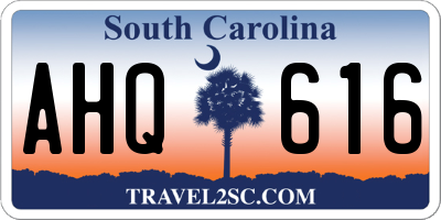 SC license plate AHQ616