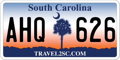 SC license plate AHQ626