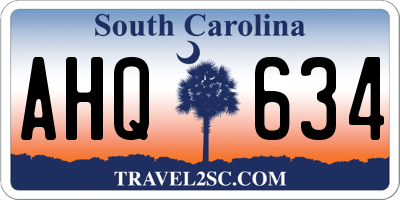 SC license plate AHQ634