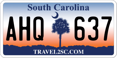 SC license plate AHQ637