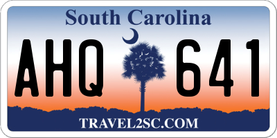 SC license plate AHQ641