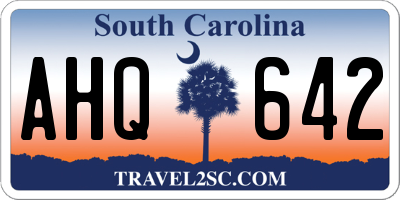 SC license plate AHQ642