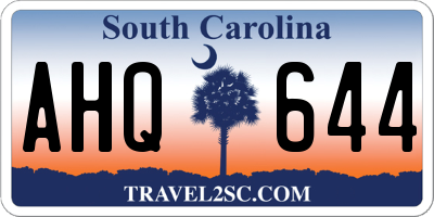 SC license plate AHQ644