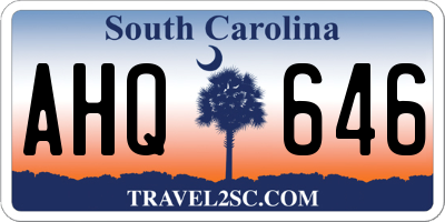 SC license plate AHQ646