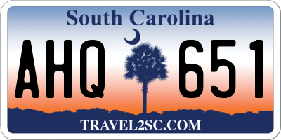 SC license plate AHQ651