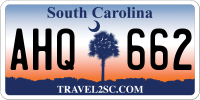 SC license plate AHQ662