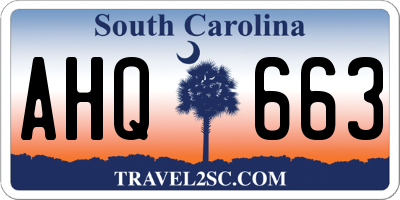 SC license plate AHQ663