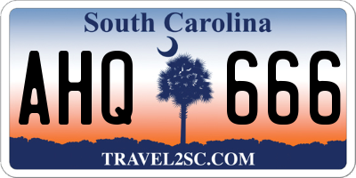 SC license plate AHQ666