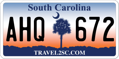 SC license plate AHQ672