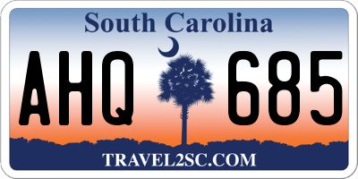 SC license plate AHQ685