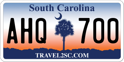 SC license plate AHQ700