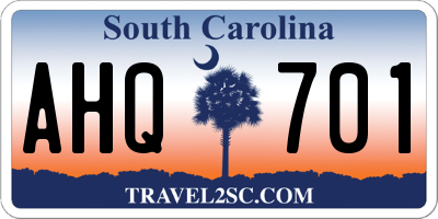 SC license plate AHQ701
