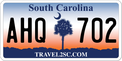 SC license plate AHQ702
