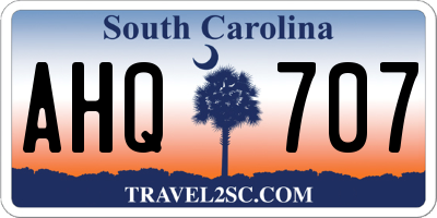 SC license plate AHQ707