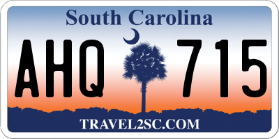 SC license plate AHQ715