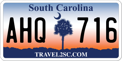 SC license plate AHQ716