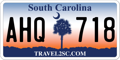 SC license plate AHQ718