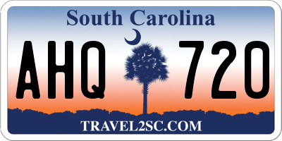SC license plate AHQ720