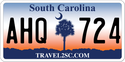SC license plate AHQ724