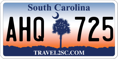 SC license plate AHQ725