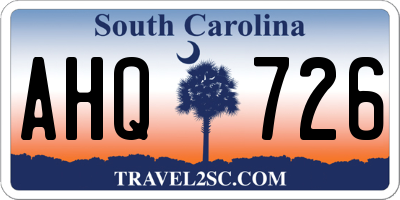 SC license plate AHQ726