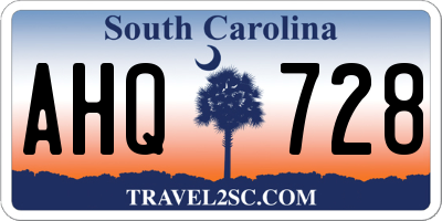 SC license plate AHQ728