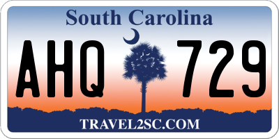 SC license plate AHQ729