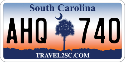 SC license plate AHQ740