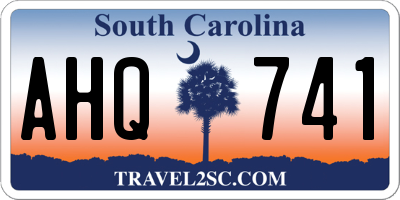 SC license plate AHQ741