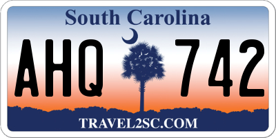 SC license plate AHQ742