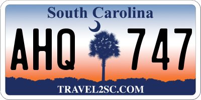 SC license plate AHQ747