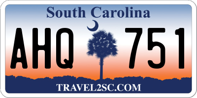 SC license plate AHQ751