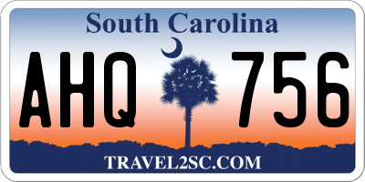 SC license plate AHQ756