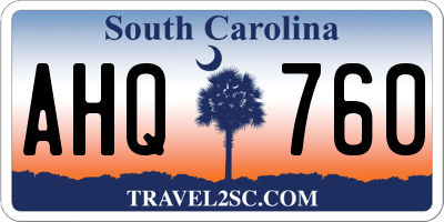 SC license plate AHQ760
