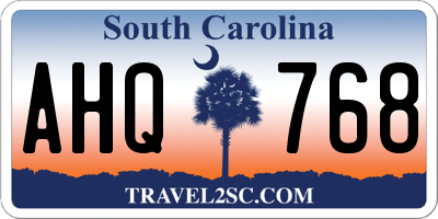 SC license plate AHQ768