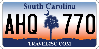 SC license plate AHQ770