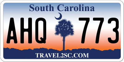 SC license plate AHQ773