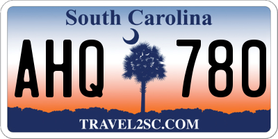 SC license plate AHQ780